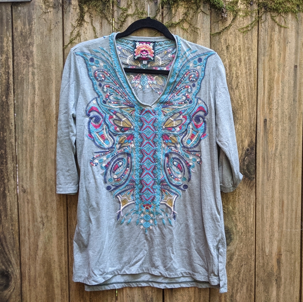 Johnny Was embroidered shirt S